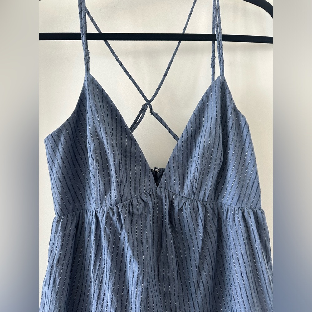 cinq a sept Blue Striped Midi Dress - Picture 7 of 10